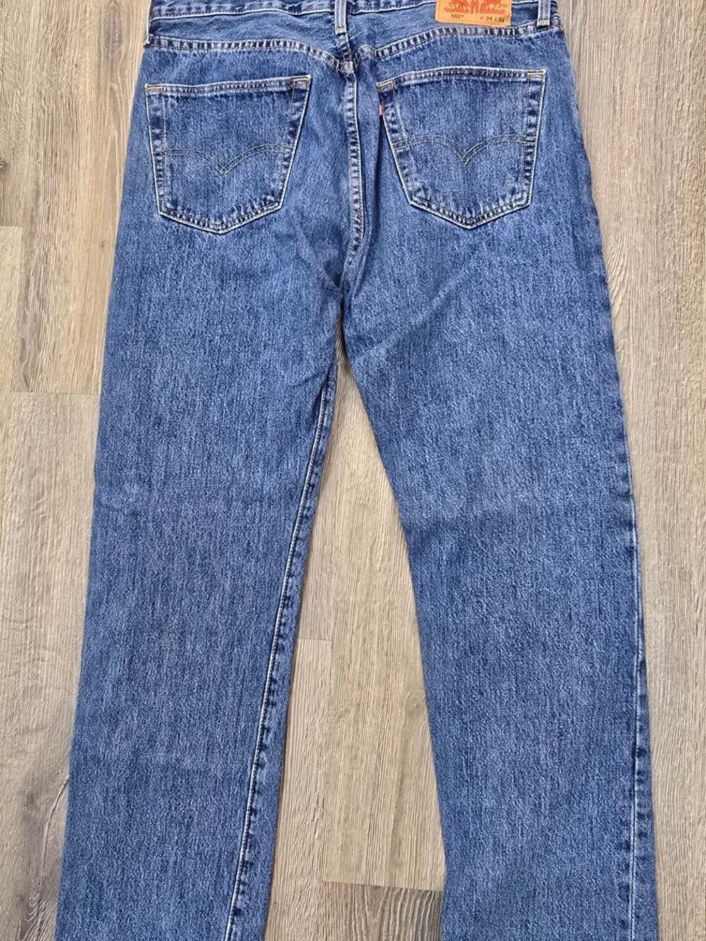 Levi's 501 Original Fit Button-Fly Medium Wash Denim Jeans - Picture 3 of 5